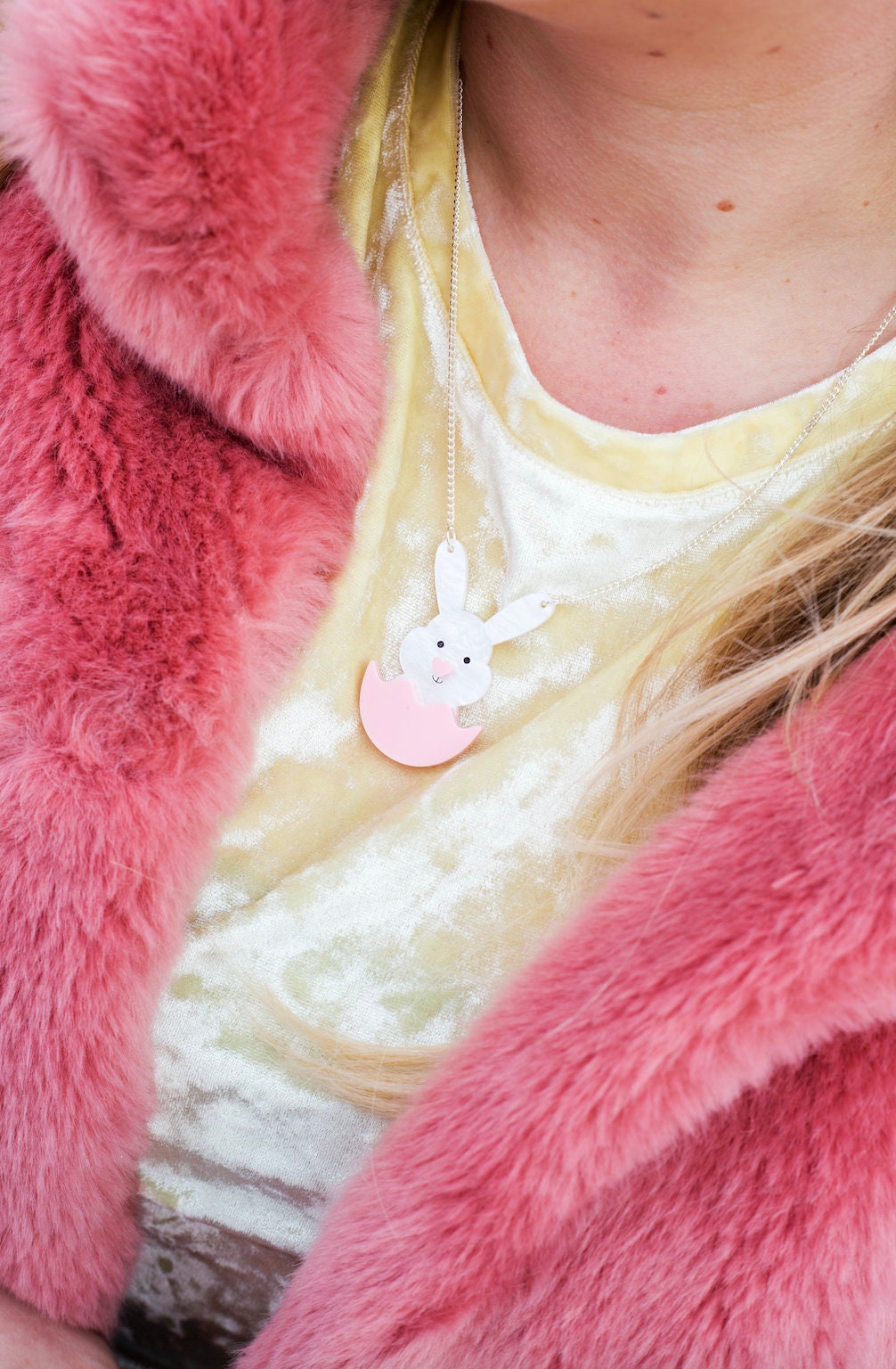 Easter Rabbit Necklace, Spring Bunny Jewellery