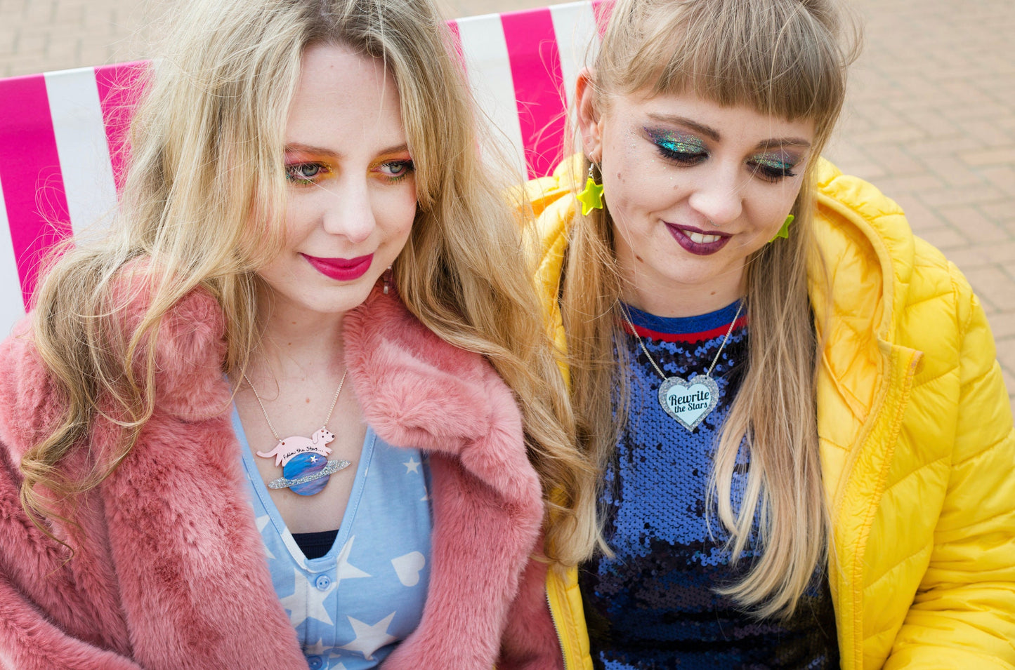 Fluro Star Earrings, Yellow Neon Jewellery