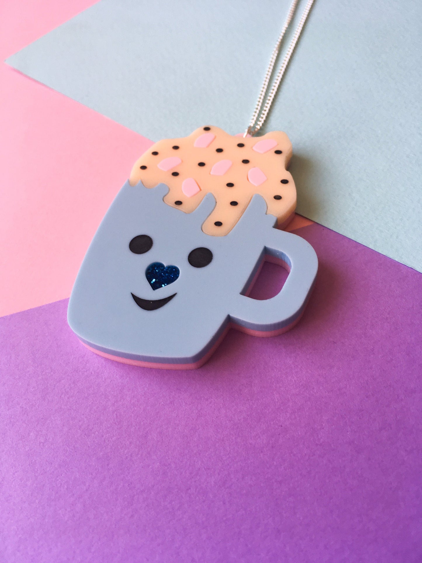 Hot Chocolate Mug Necklace, Cute Jewellery