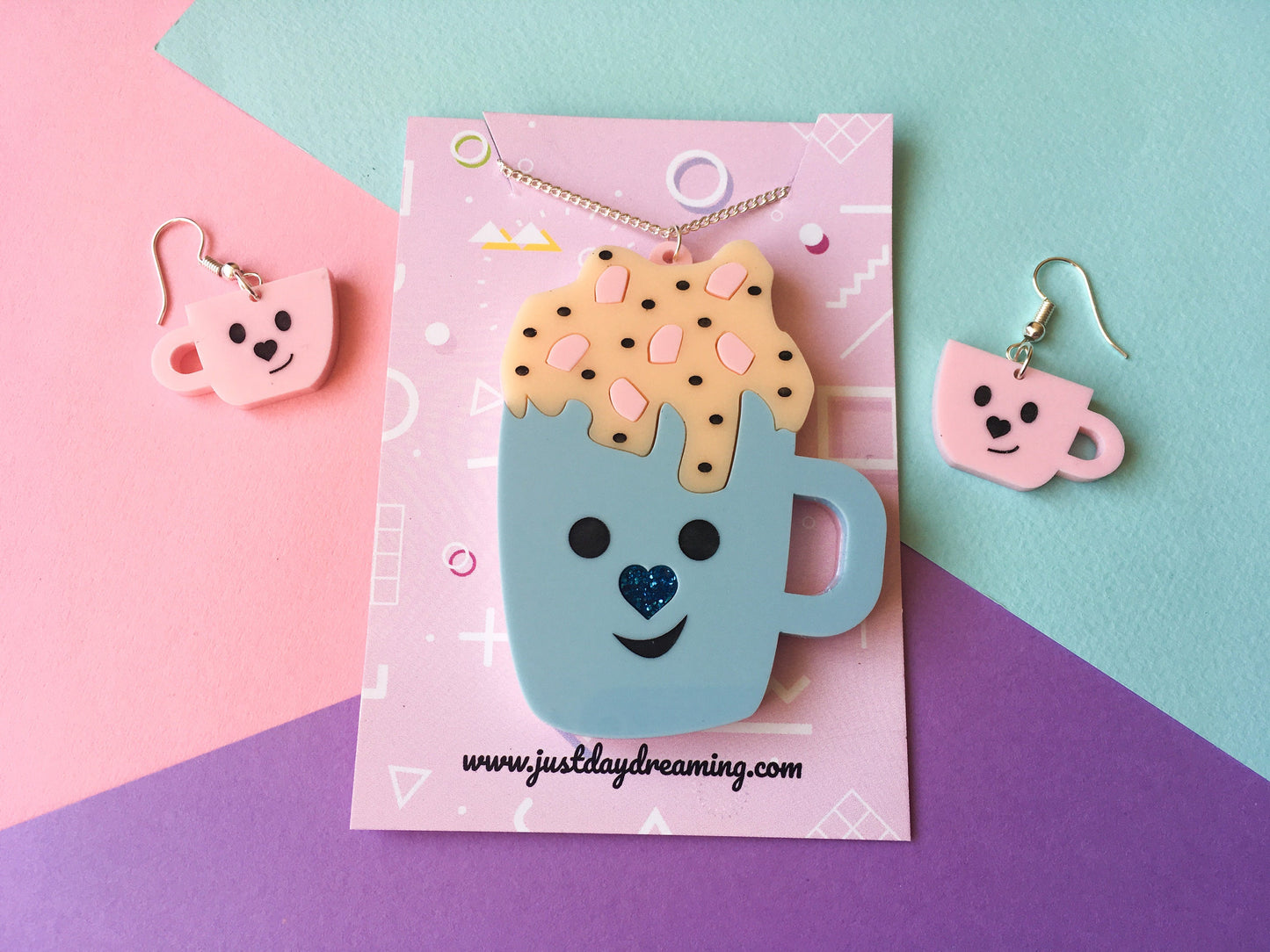Hot Chocolate Mug Necklace, Cute Jewellery