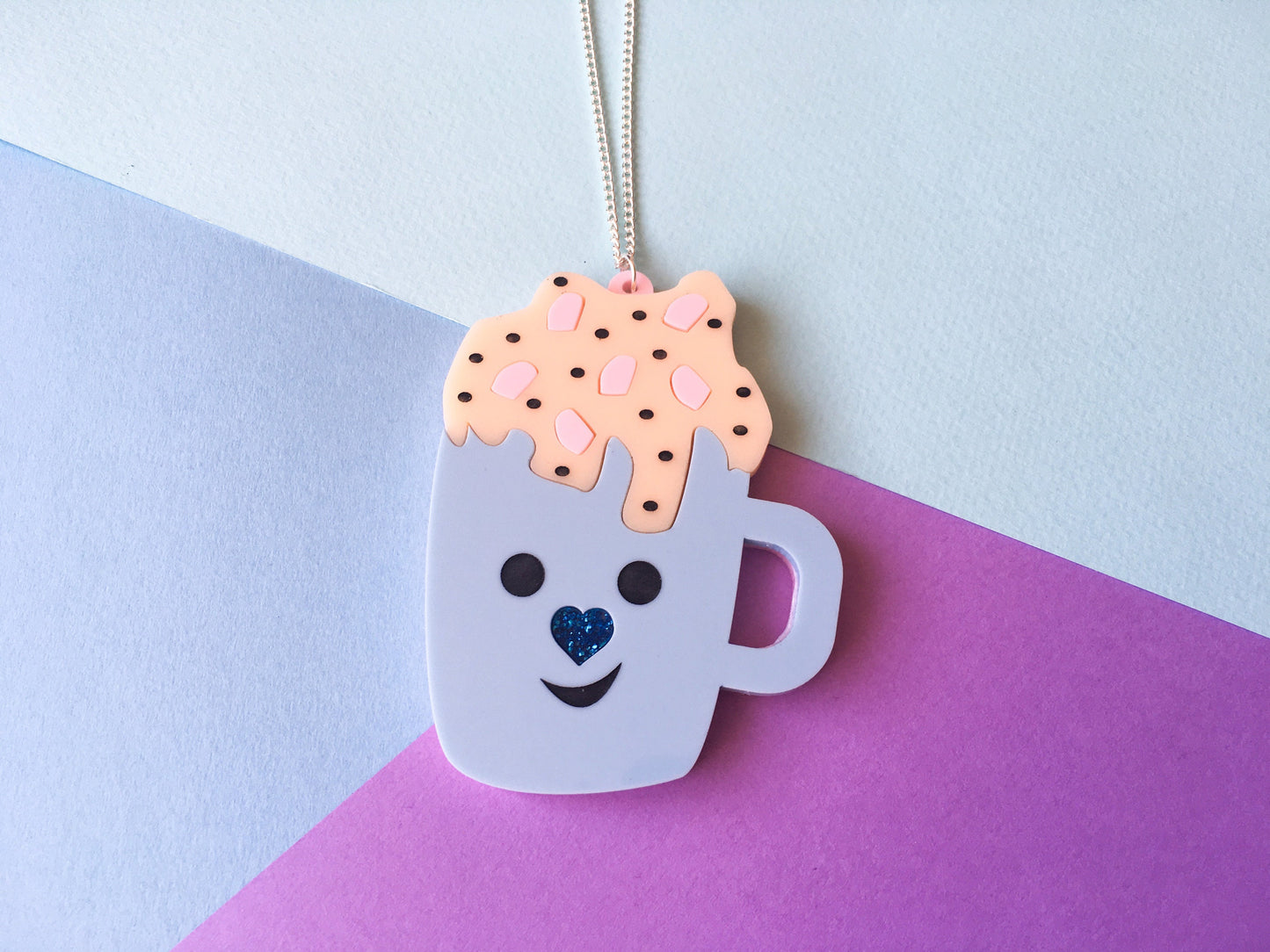 Hot Chocolate Mug Necklace, Cute Jewellery