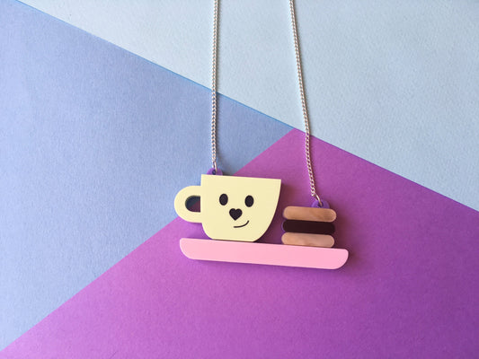 Tea and Biscuits Necklace, Cute Jewellery