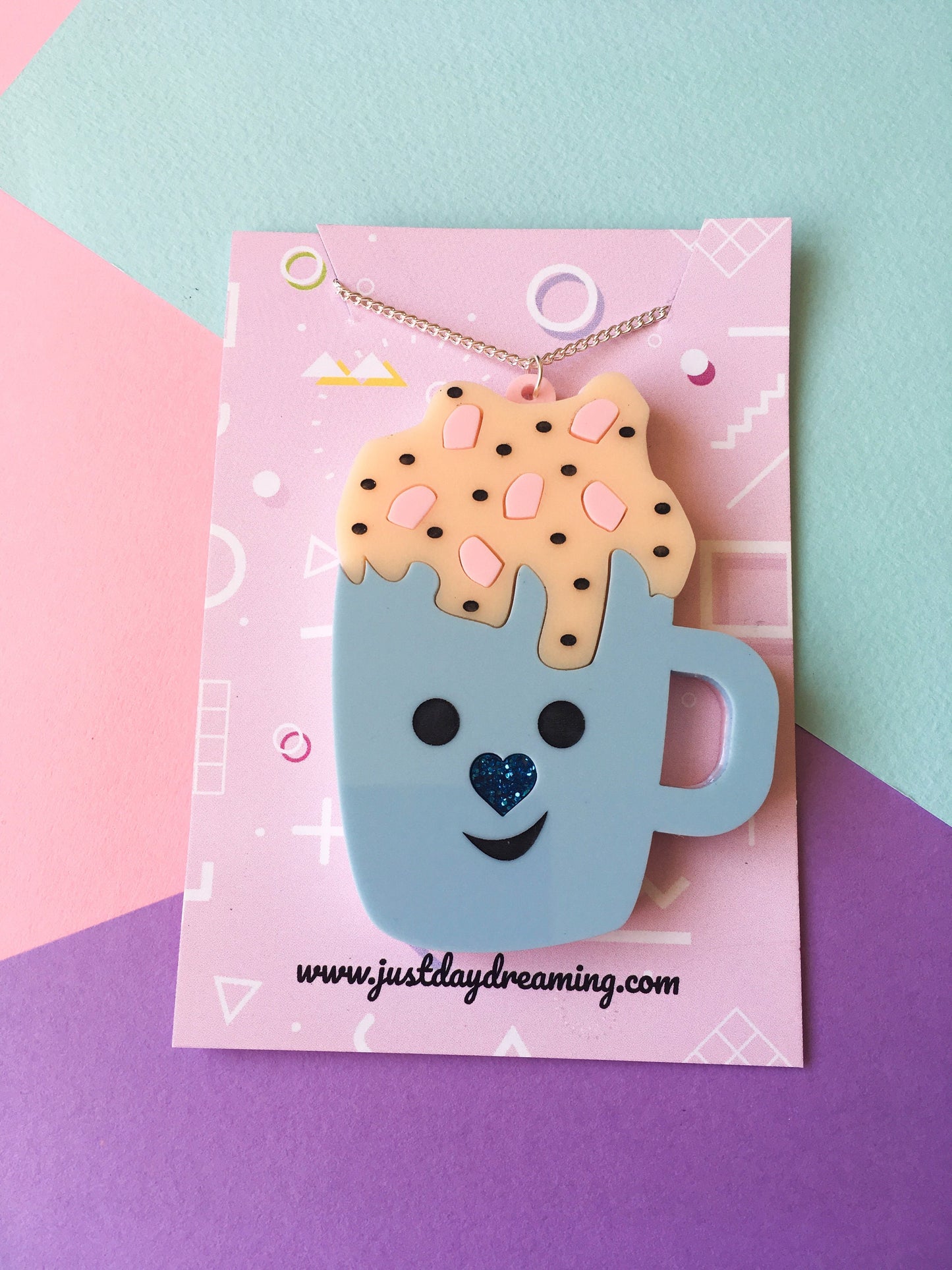 Hot Chocolate Mug Necklace, Cute Jewellery