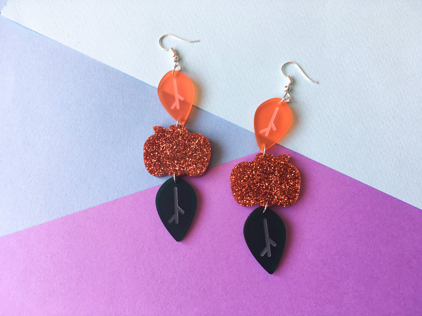 Orange Pumpkin Earrings, Autumn Outfit