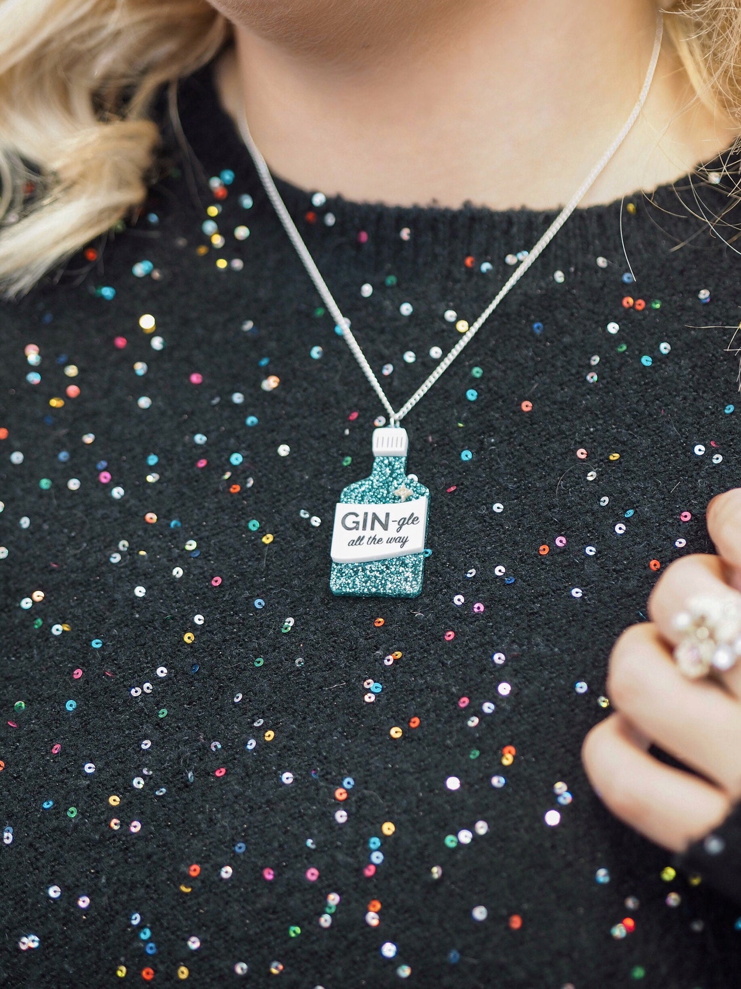 Gin-gle All The Way Gin Necklace, Christmas Spirit Jewellery