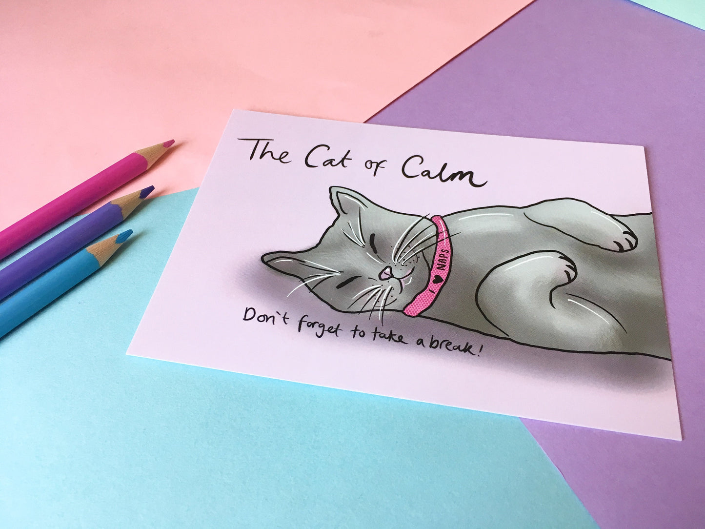 The Cat of Calm A6 Motivational Postcard