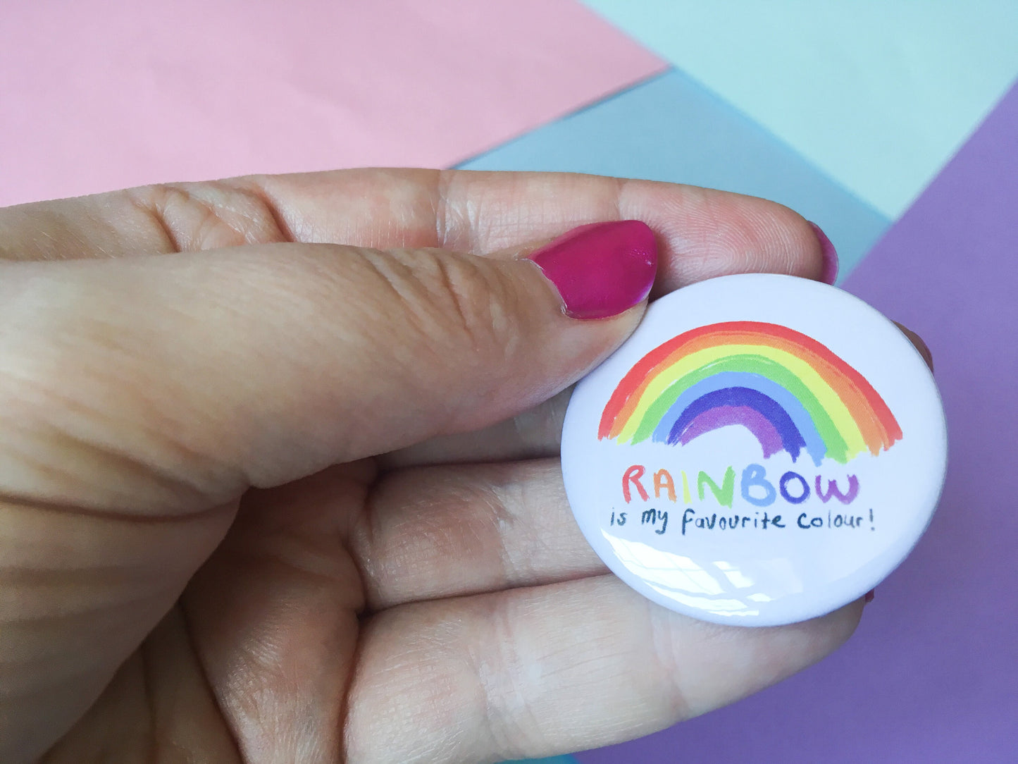 Rainbow Badge, Motivational Pin, Positivity Gift