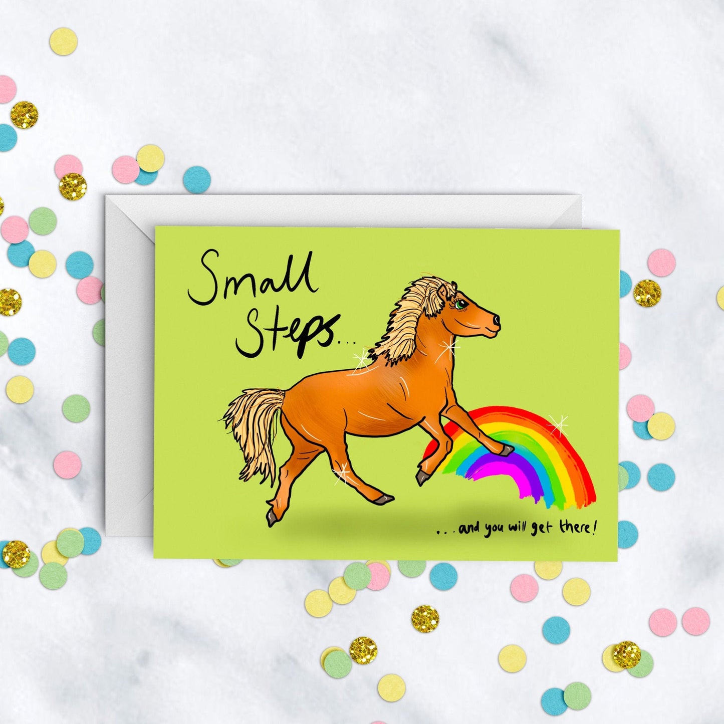 Small Steps Magical Pony Card, A6 Motivational Greeting Card