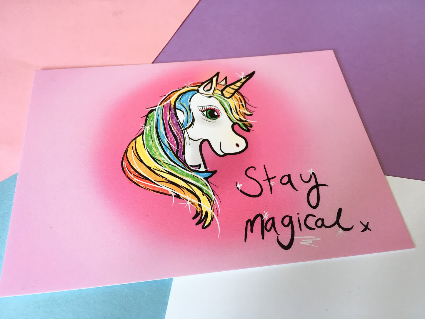 Stay Magical Unicorn, A6 Motivational Postcard
