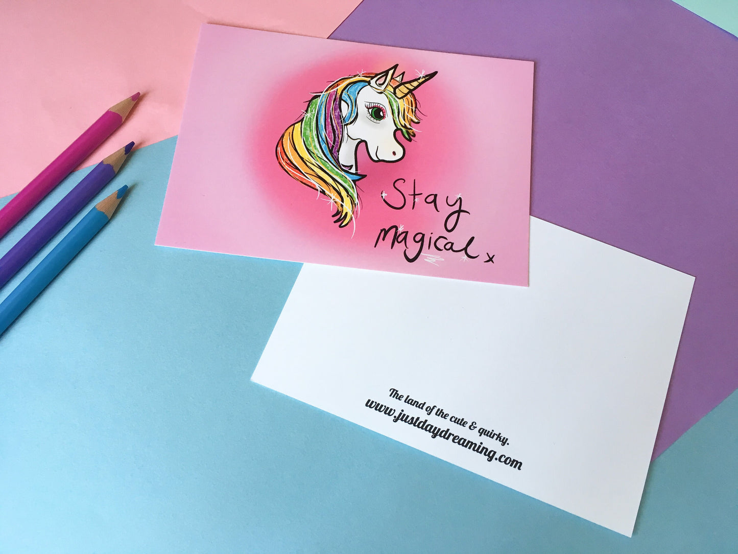 Stay Magical Unicorn, A6 Motivational Postcard