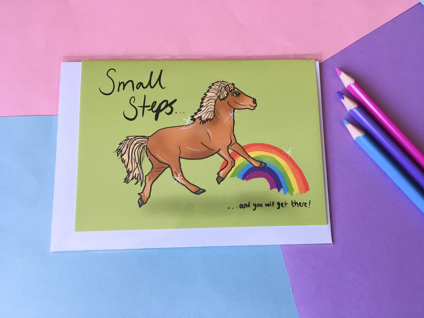 Small Steps Magical Pony Card, A6 Motivational Greeting Card