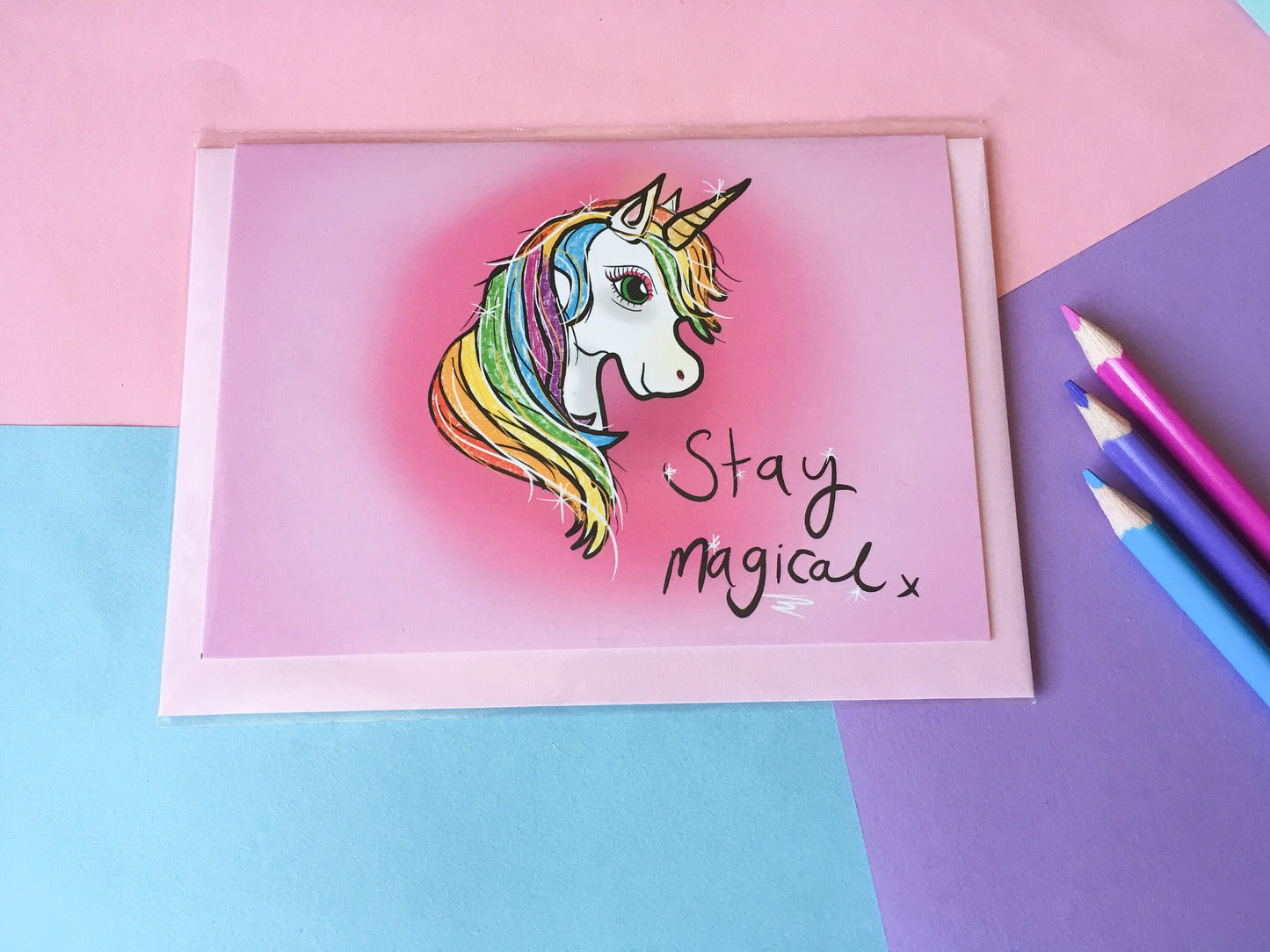 Unicorn Card, Stay Magical, A6 Motivational Greeting Card