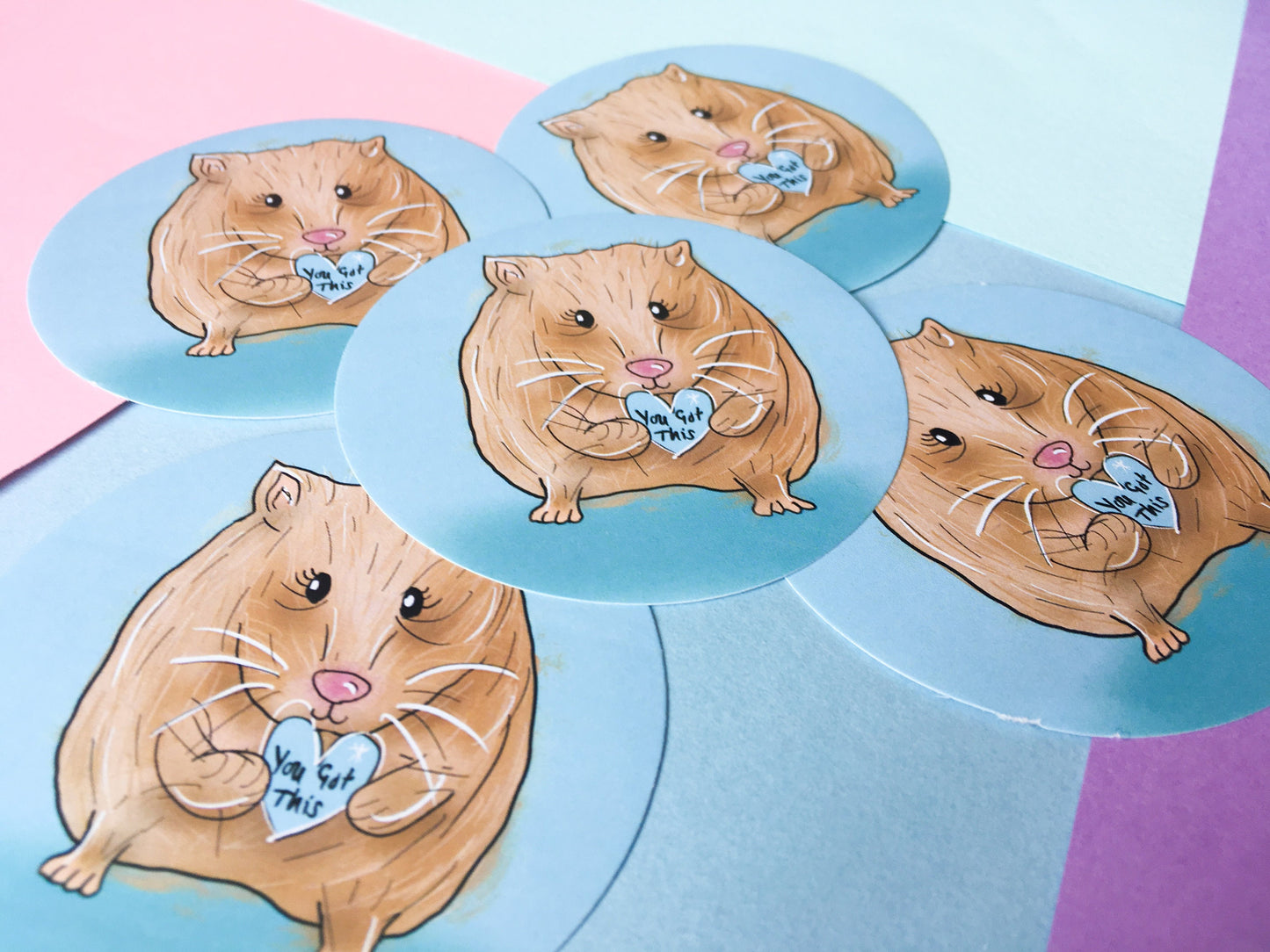 You Got This, Cute Hamster Round Paper Sticker