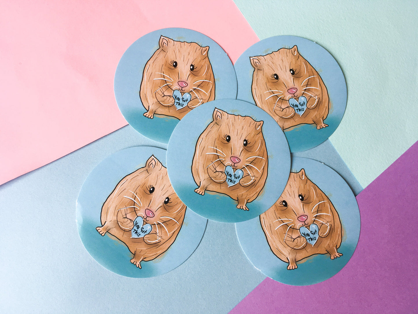 You Got This, Cute Hamster Round Paper Sticker