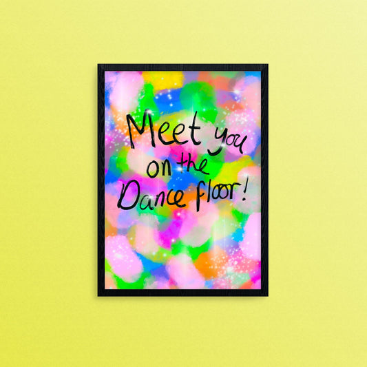 Colourful Dance Floor, Disco Lights A4 Print