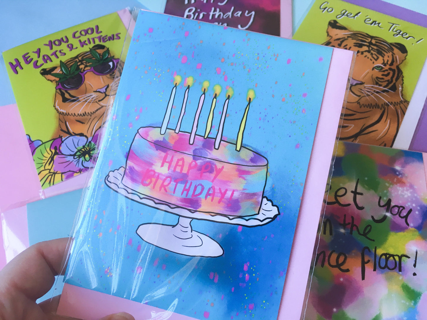 Happy Birthday Cake Card, Colourful Birthday
