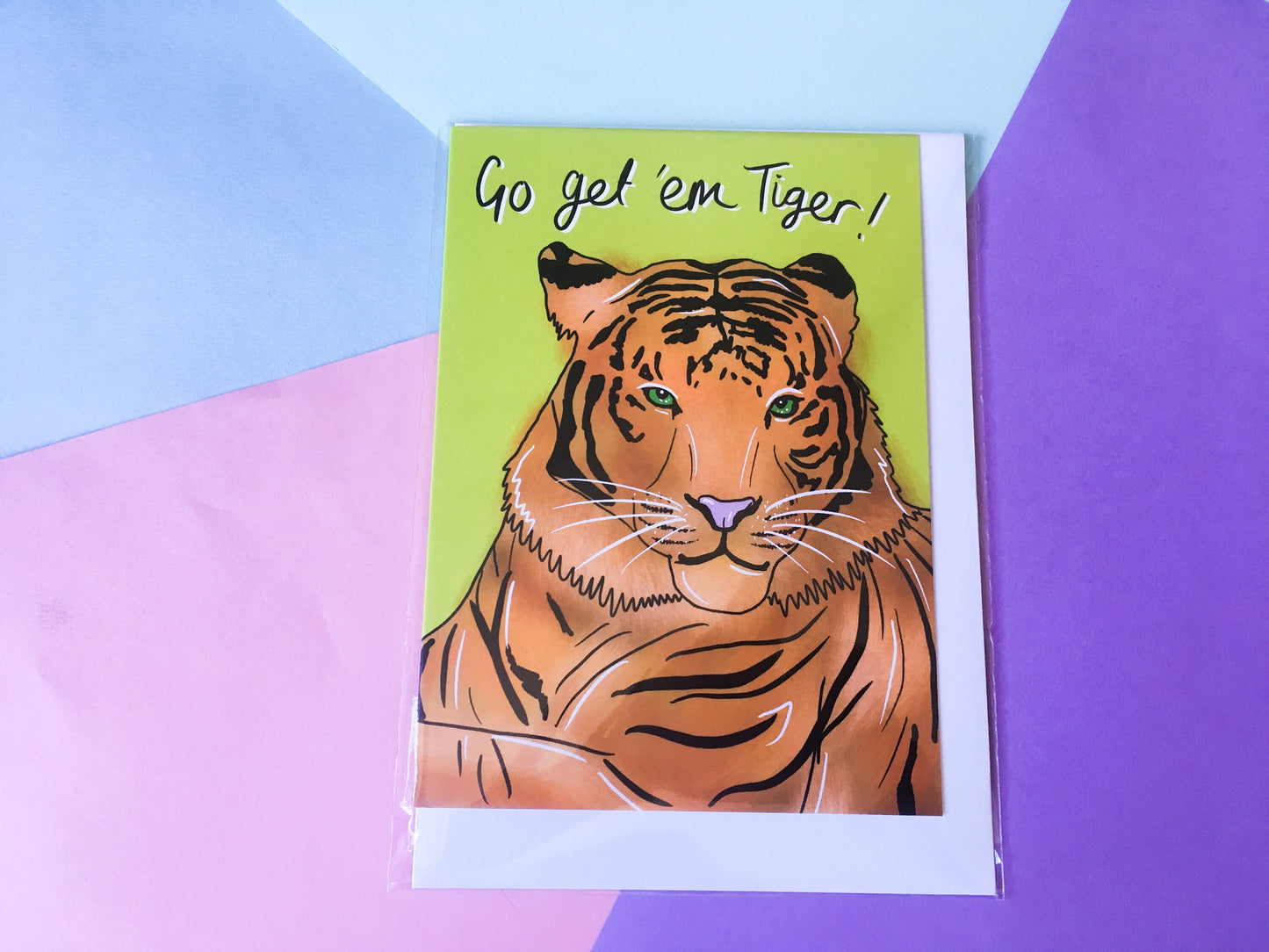 Go Get 'em Tiger Greeting Card, Motivational Card