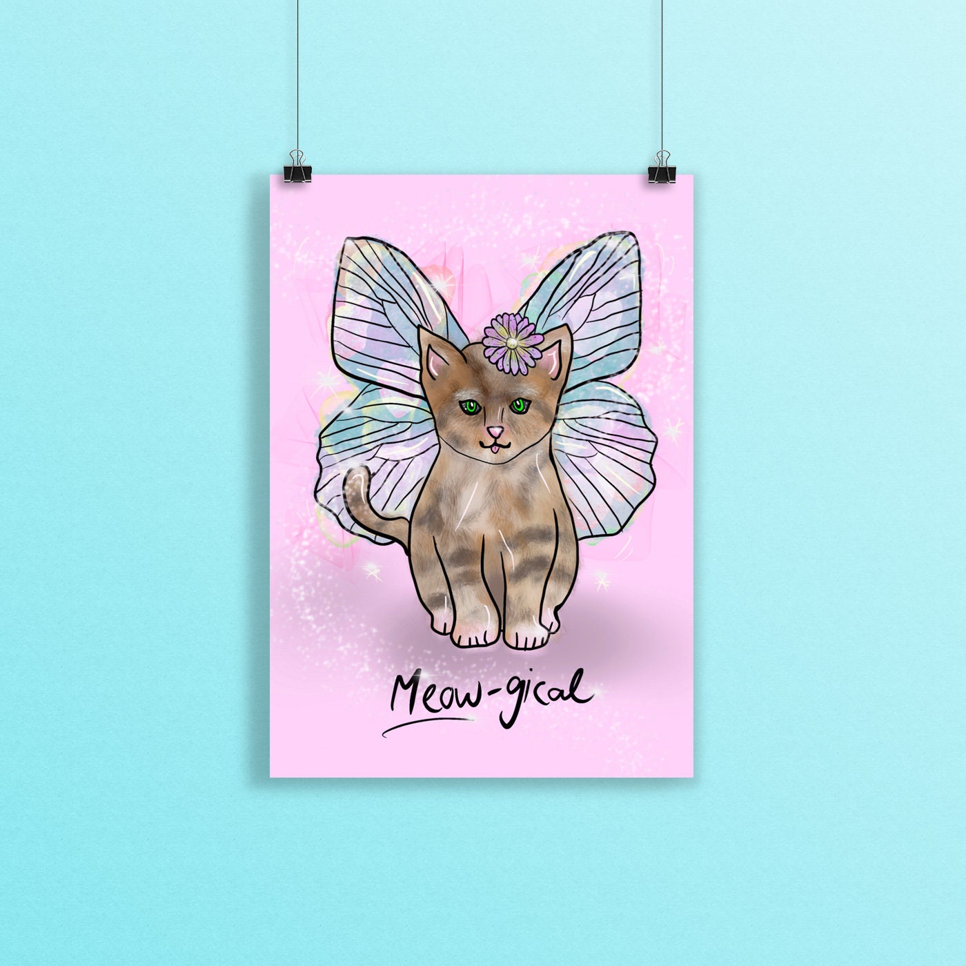 Magic Kitten A5 Print, Whimsical Cat Art