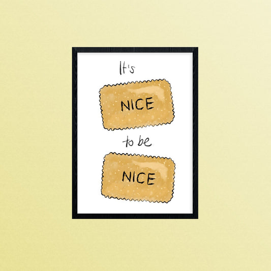 It's Nice to be Nice A4 Print, Kindness Quote