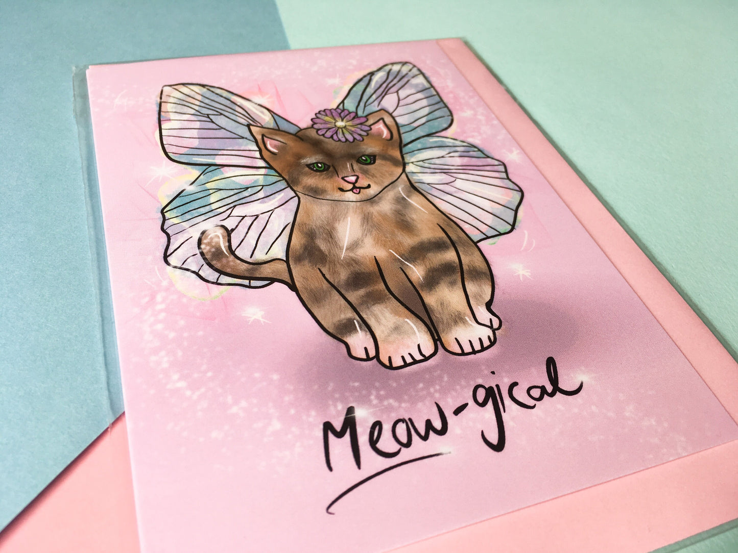 Cute Cat Greeting Card, Meow-gical Magical Kitten