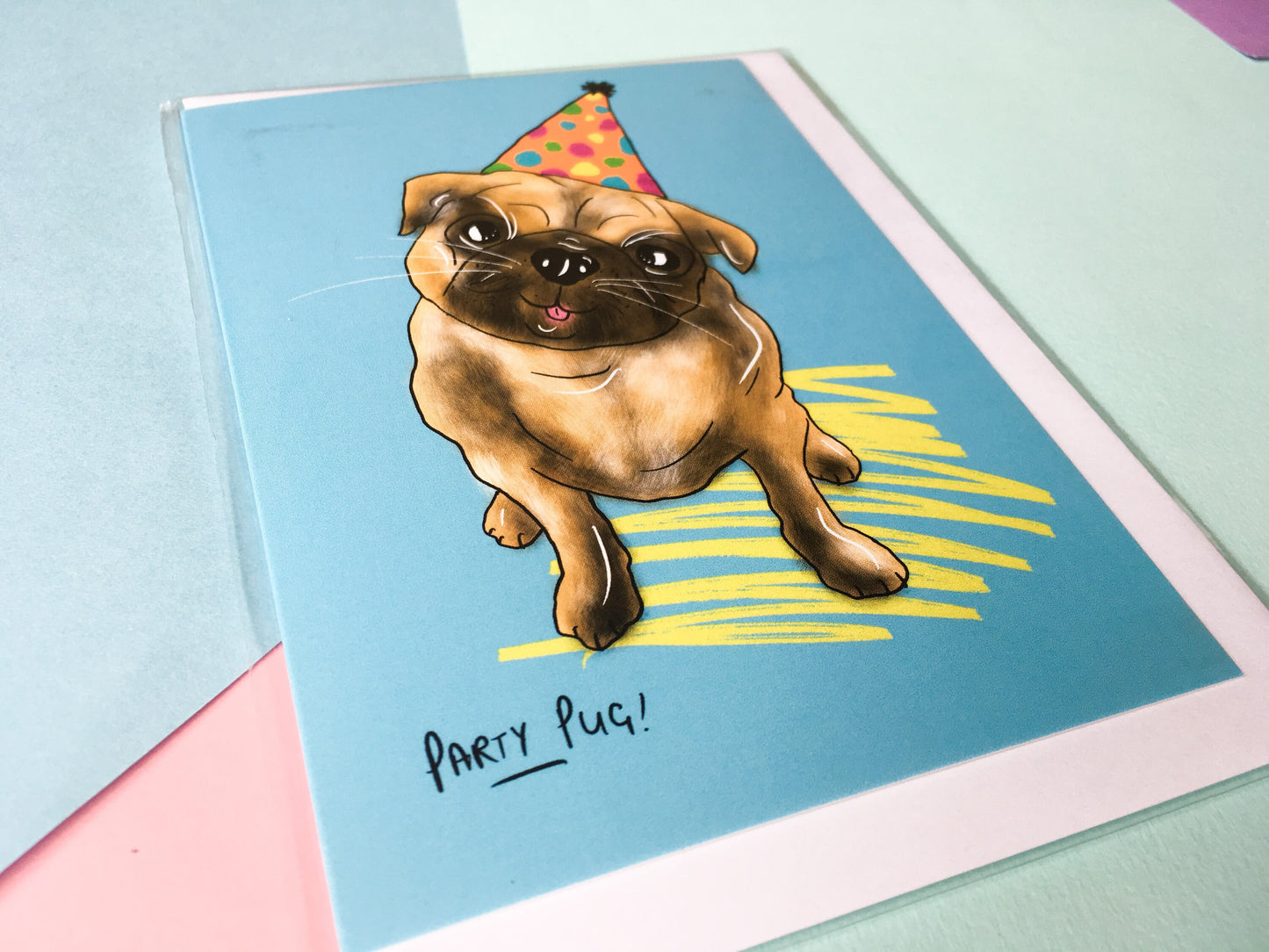 Party Pug, Dog Birthday Card