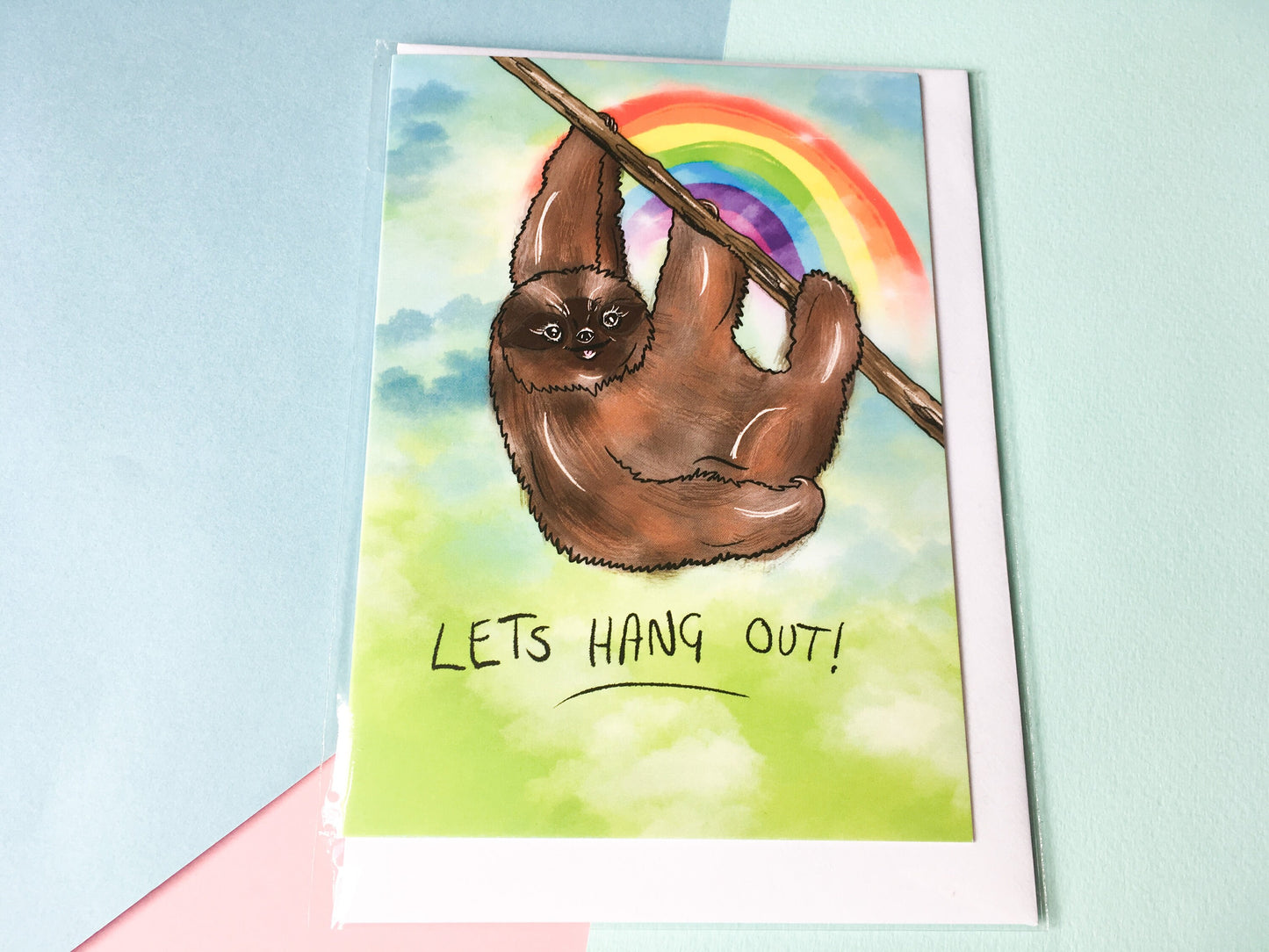 Sloth Card, Lets Hang Out, Friendship Card