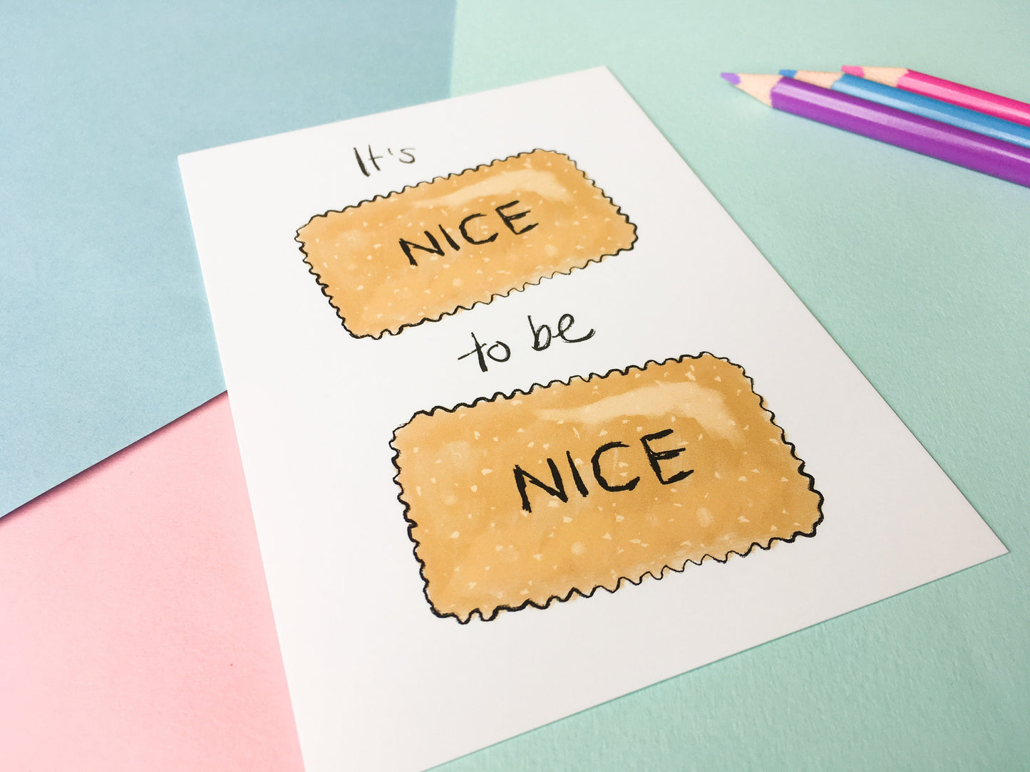 It's Nice to be Nice Postcard, Kindness Quote