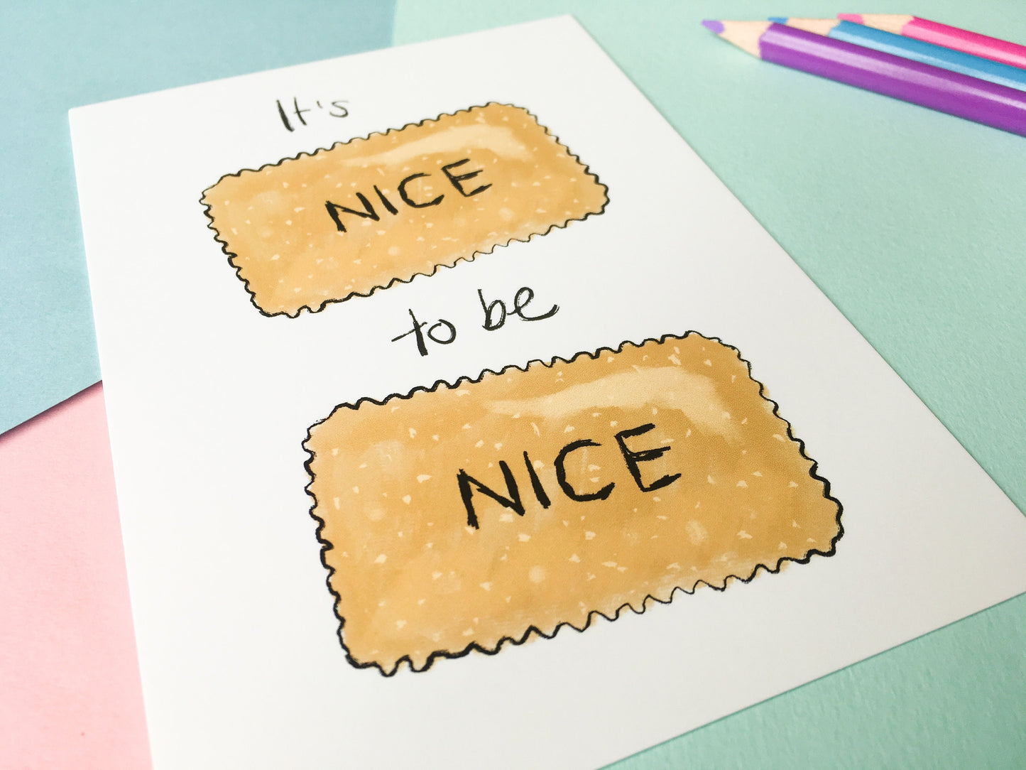 It's Nice to be Nice Postcard, Kindness Quote