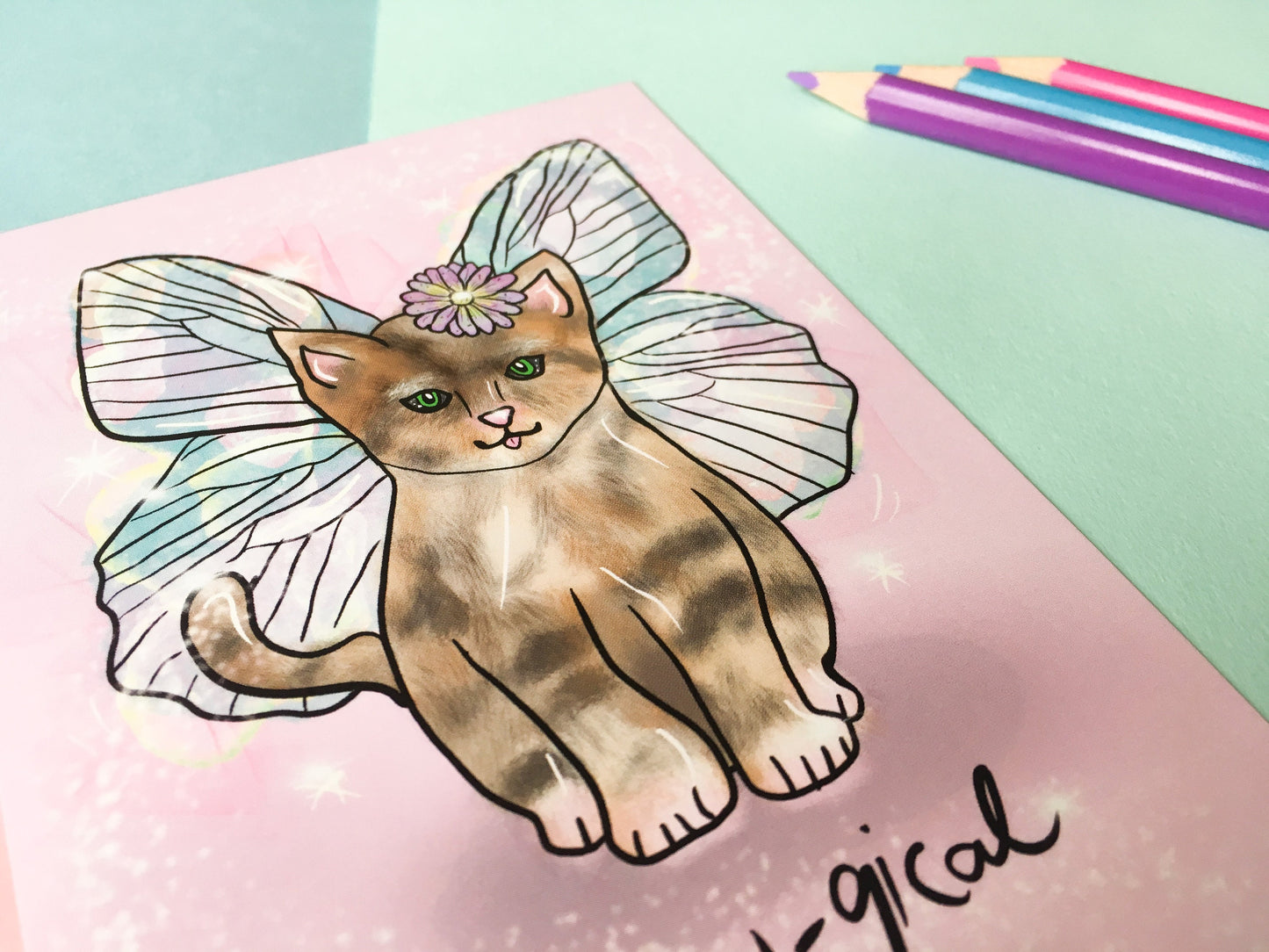 Cute Cat Postcard, Meow-gical Magical Kitten