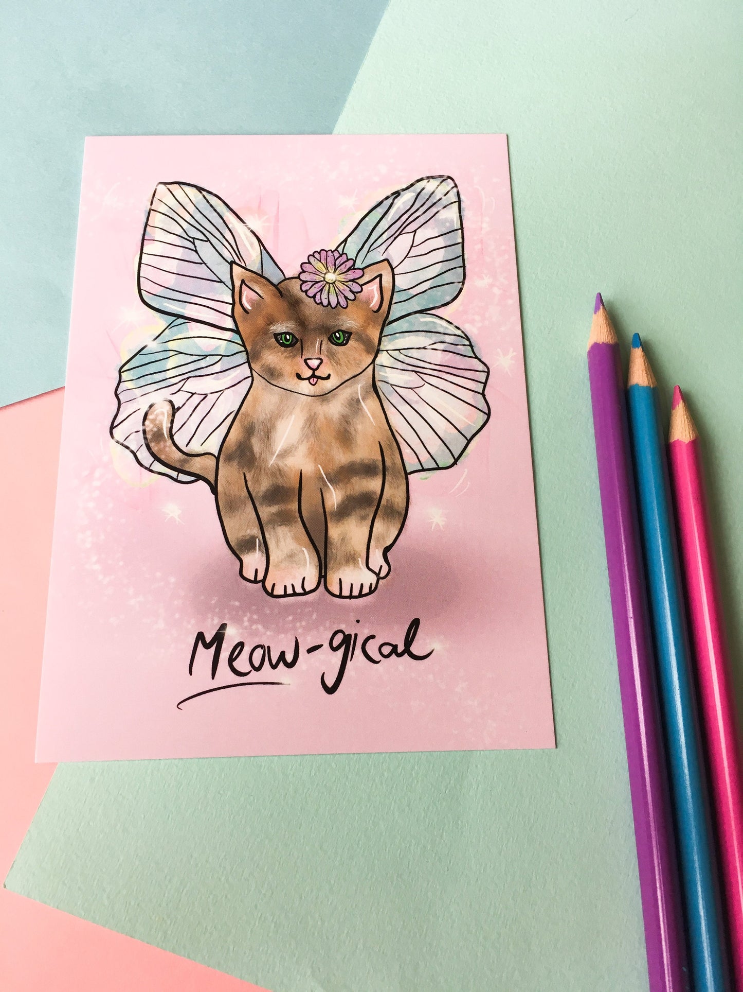 Cute Cat Postcard, Meow-gical Magical Kitten