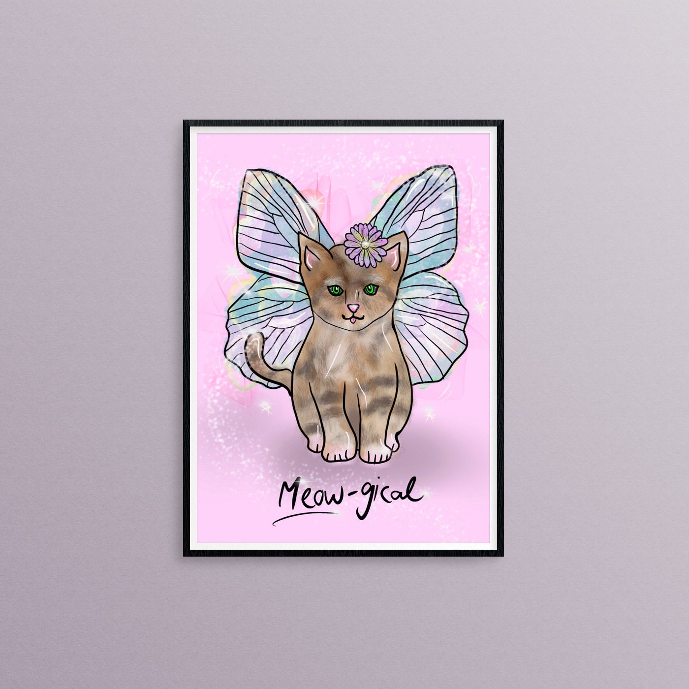 Magic Kitten A5 Print, Whimsical Cat Art