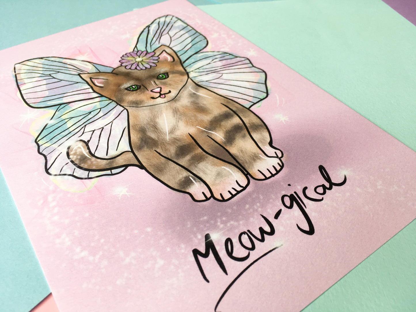 Magic Kitten A5 Print, Whimsical Cat Art