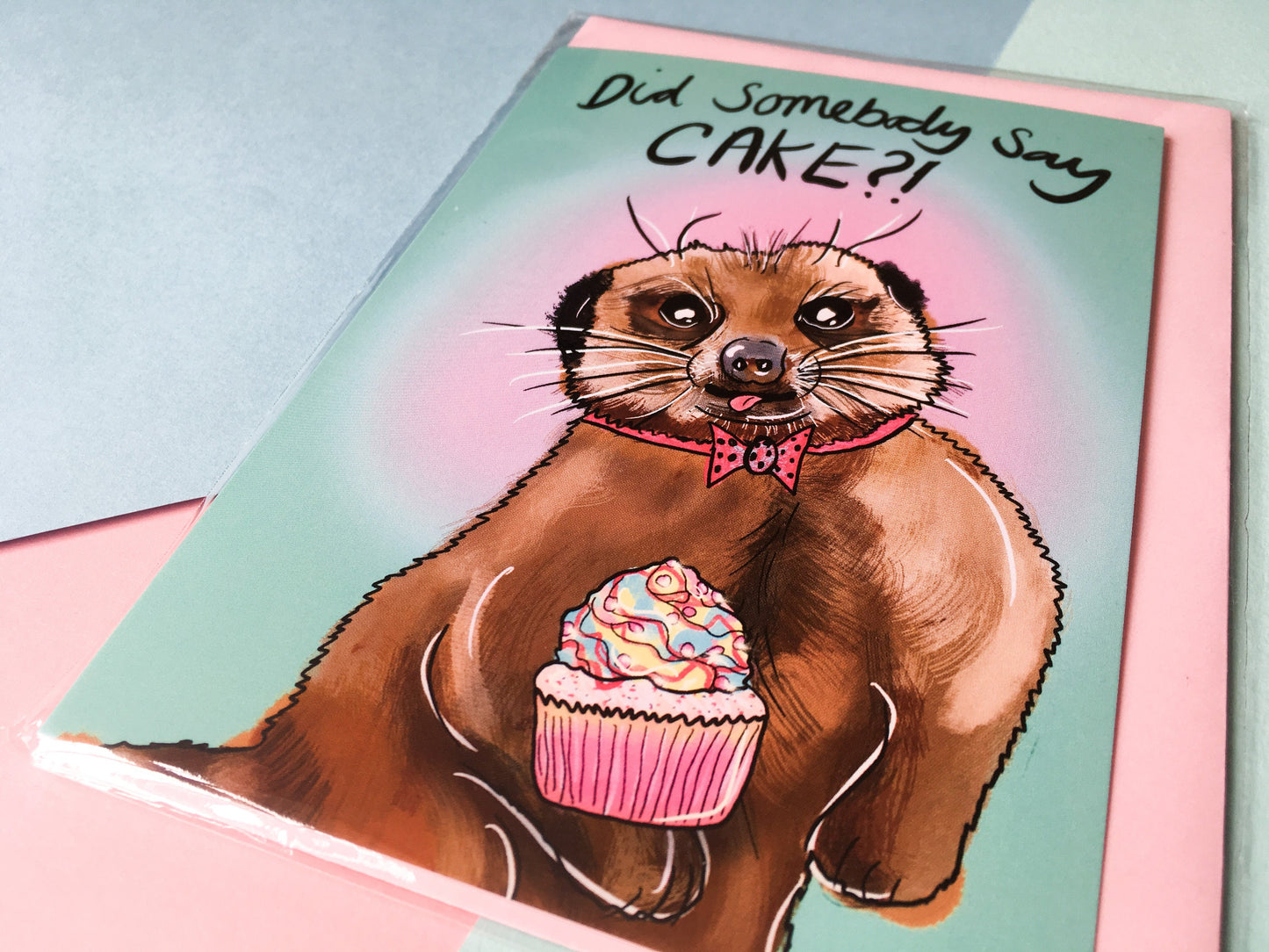 Meerkat Birthday Card, Did Somebody Say Cake