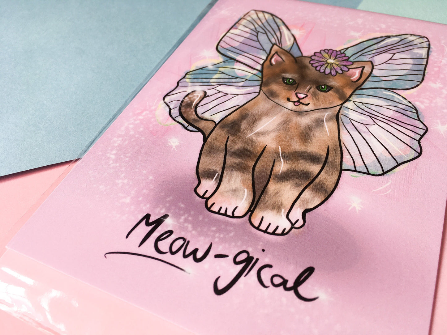 Cute Cat Greeting Card, Meow-gical Magical Kitten