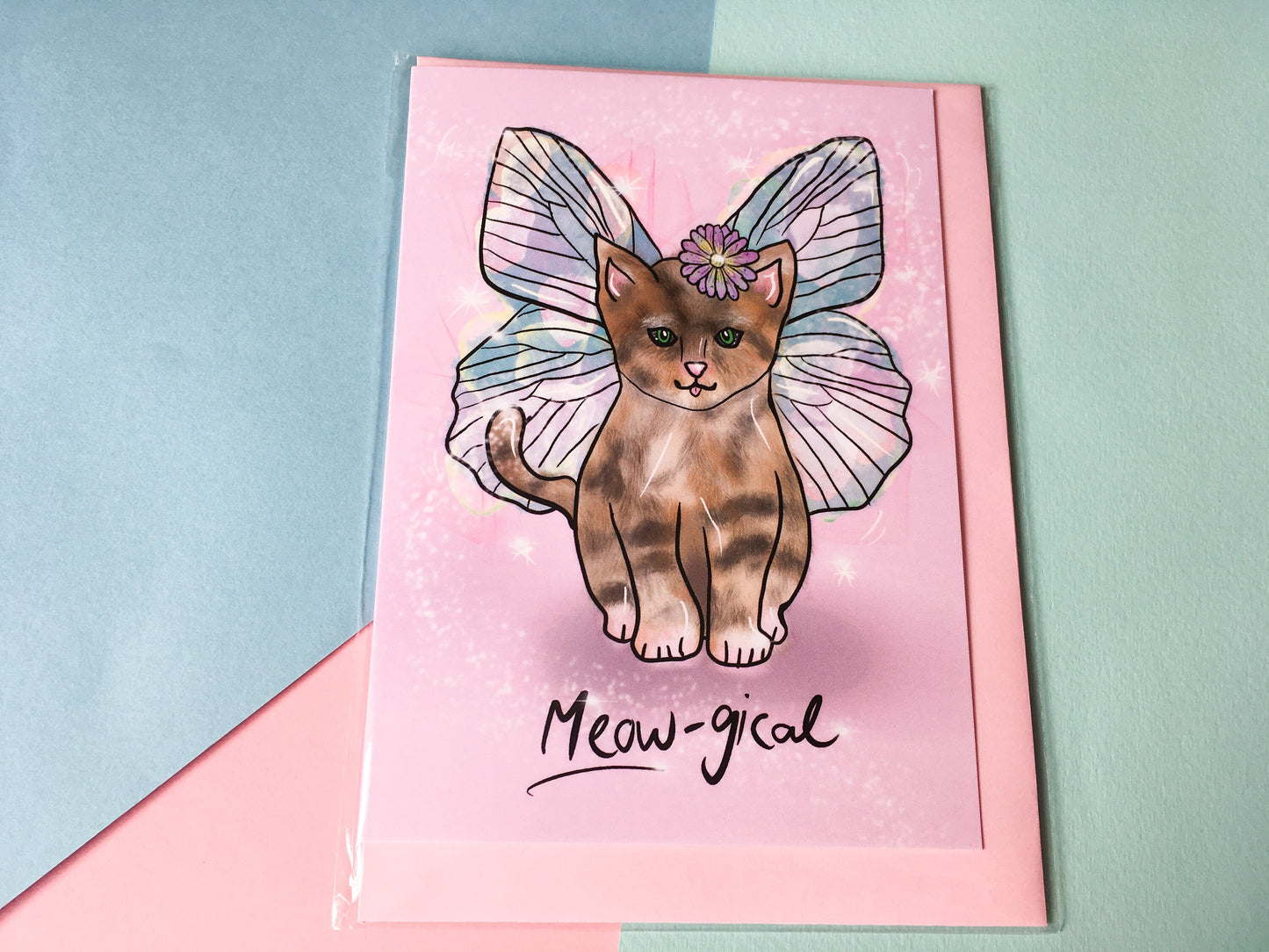 Cute Cat Greeting Card, Meow-gical Magical Kitten