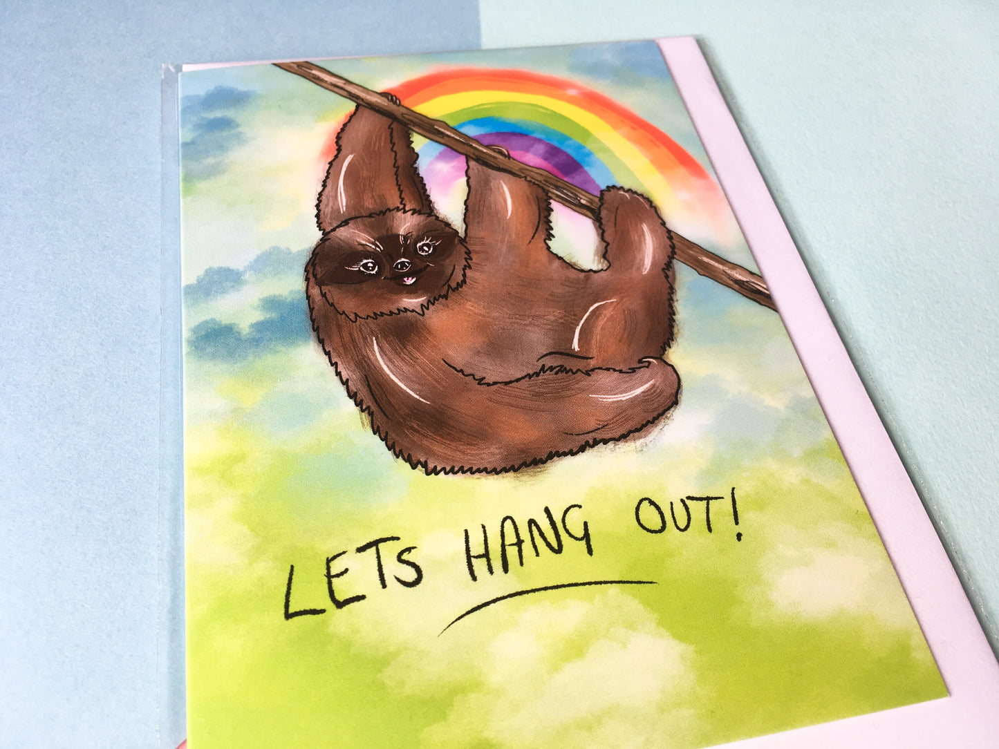 Sloth Card, Lets Hang Out, Friendship Card