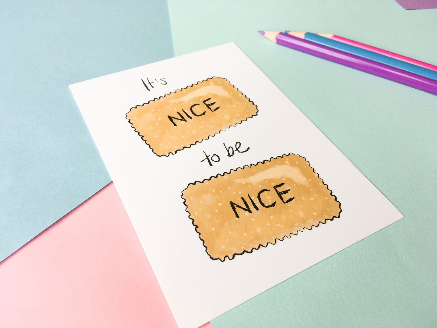 It's Nice to be Nice Postcard, Kindness Quote