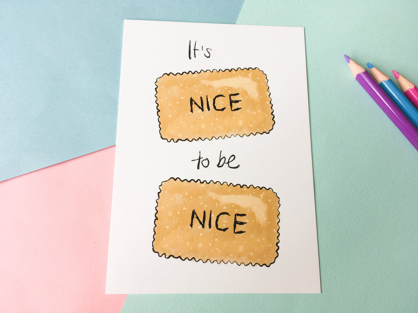 It's Nice to be Nice Postcard, Kindness Quote