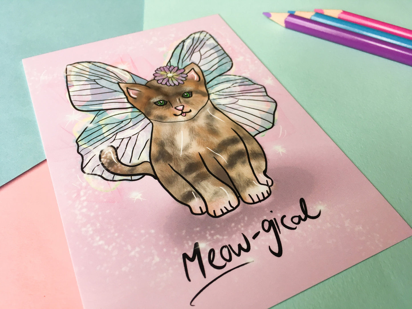 Cute Cat Postcard, Meow-gical Magical Kitten
