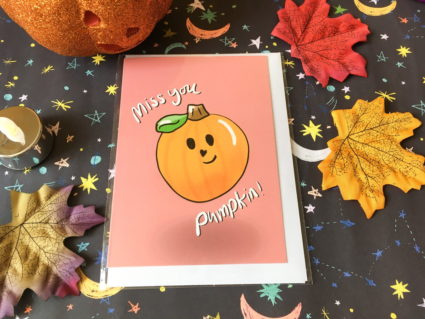 Miss You Pumpkin Card