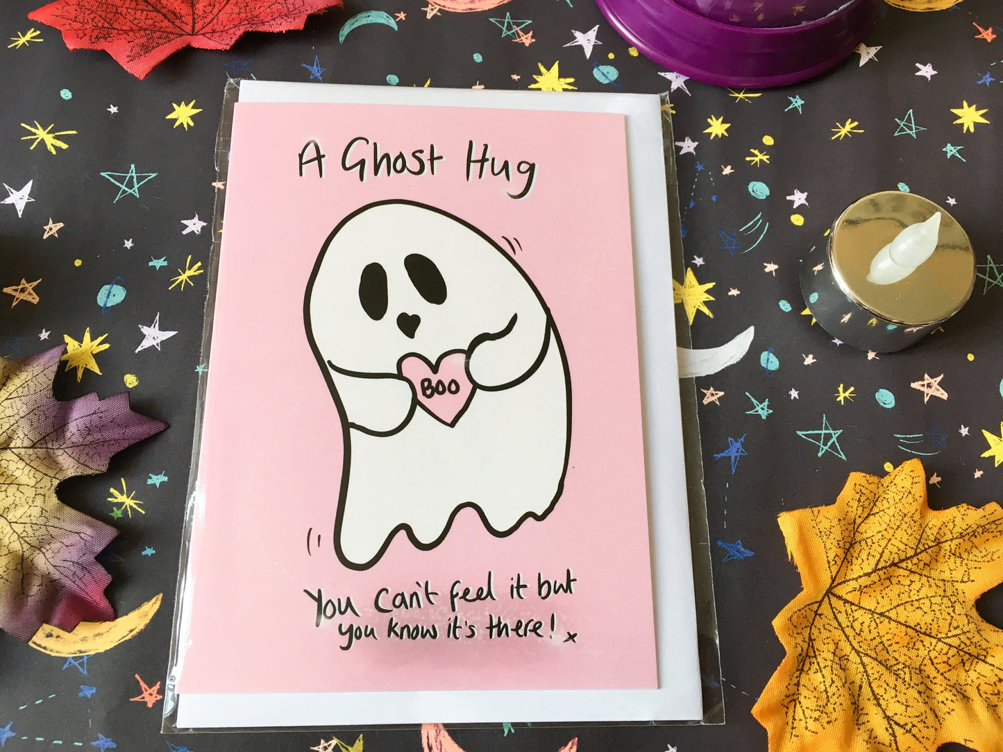 Cute Ghost Hug Card, Miss You Friend, Halloween