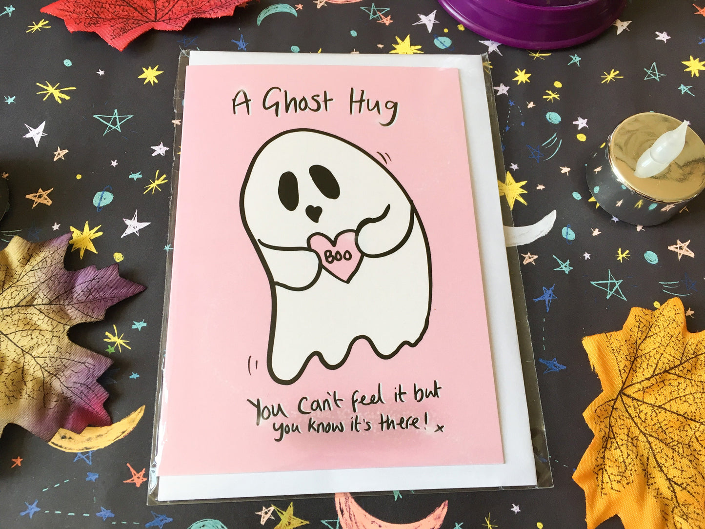 Cute Ghost Hug Card, Miss You Friend, Halloween