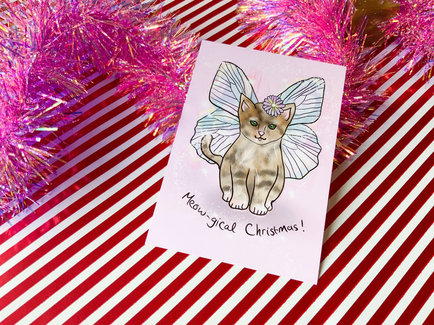 Meow-gical Christmas, Magical Cat, Cute Kitten Postcard