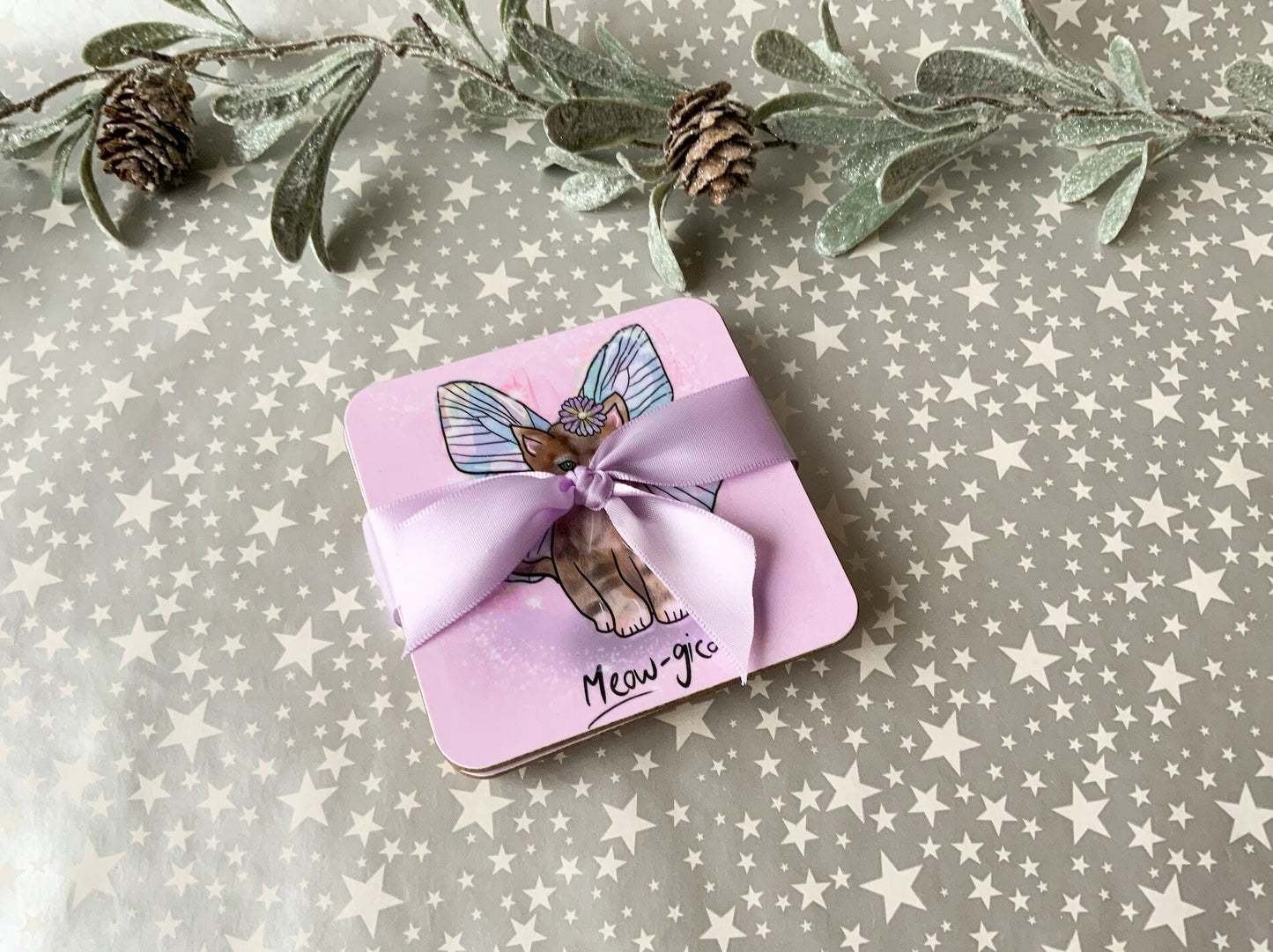 Grey Kitten Coaster, Magical Cat Lover Homeware