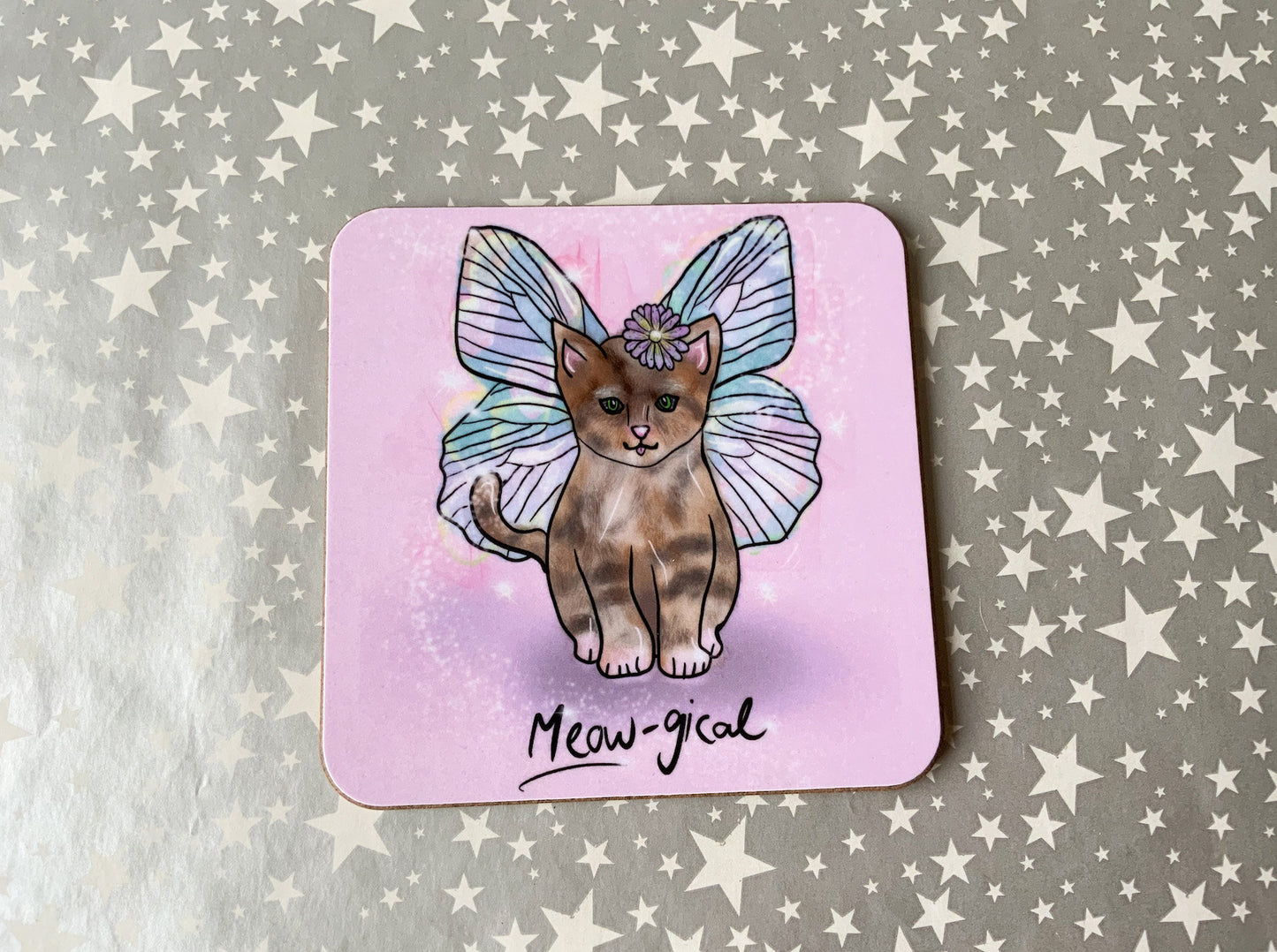 Grey Kitten Coaster, Magical Cat Lover Homeware