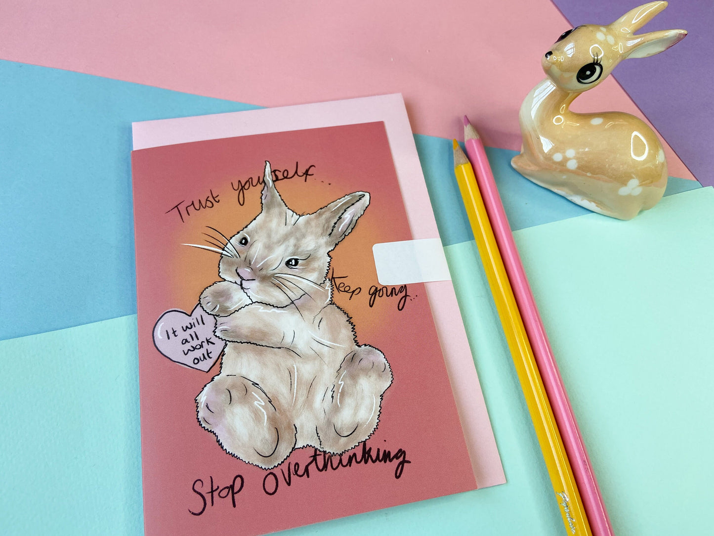 It Will all Work Out Card, Cute Believe in you Bunny Rabbit