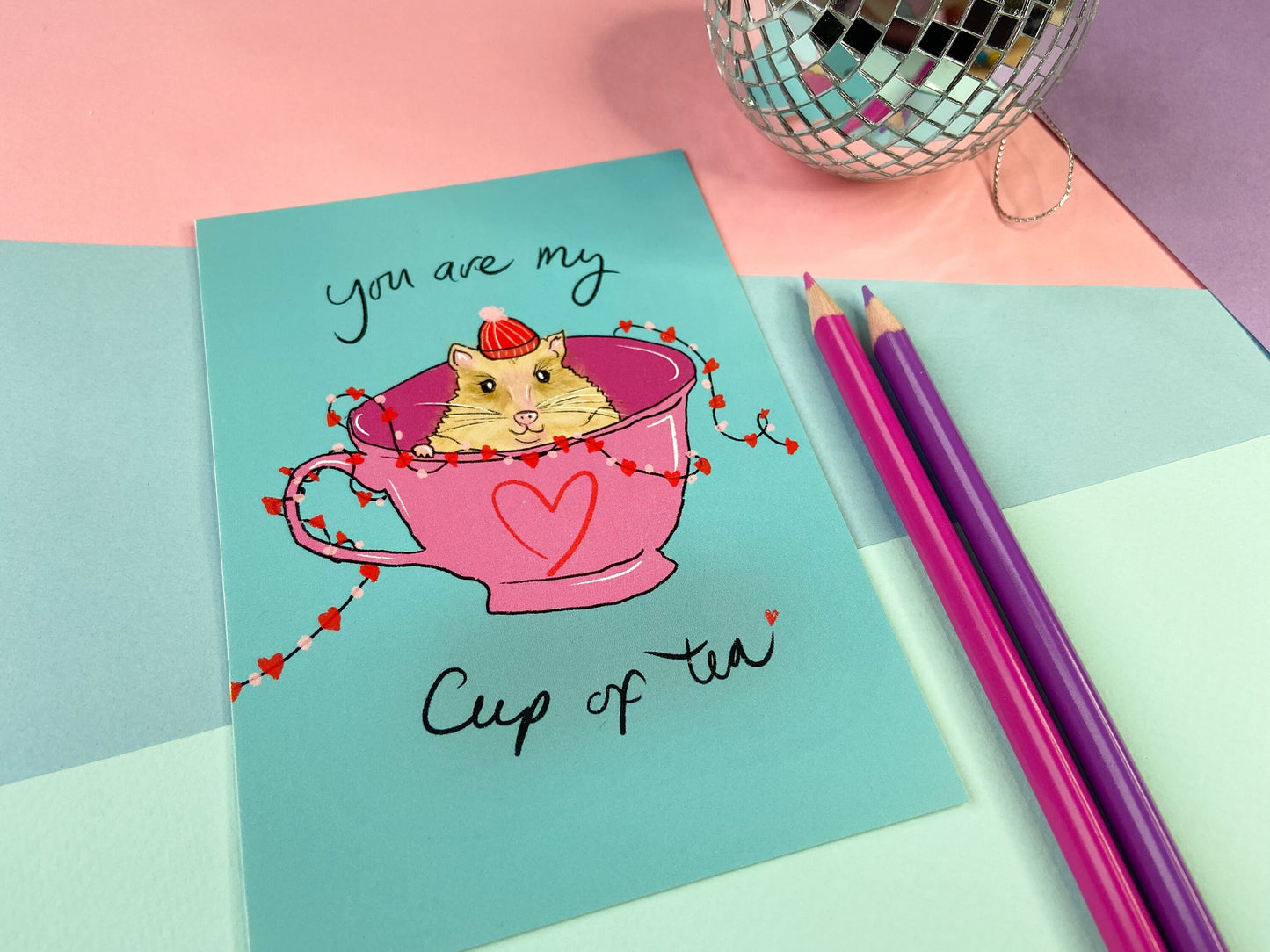 My Cup of Tea Postcard, Hamster Teacup