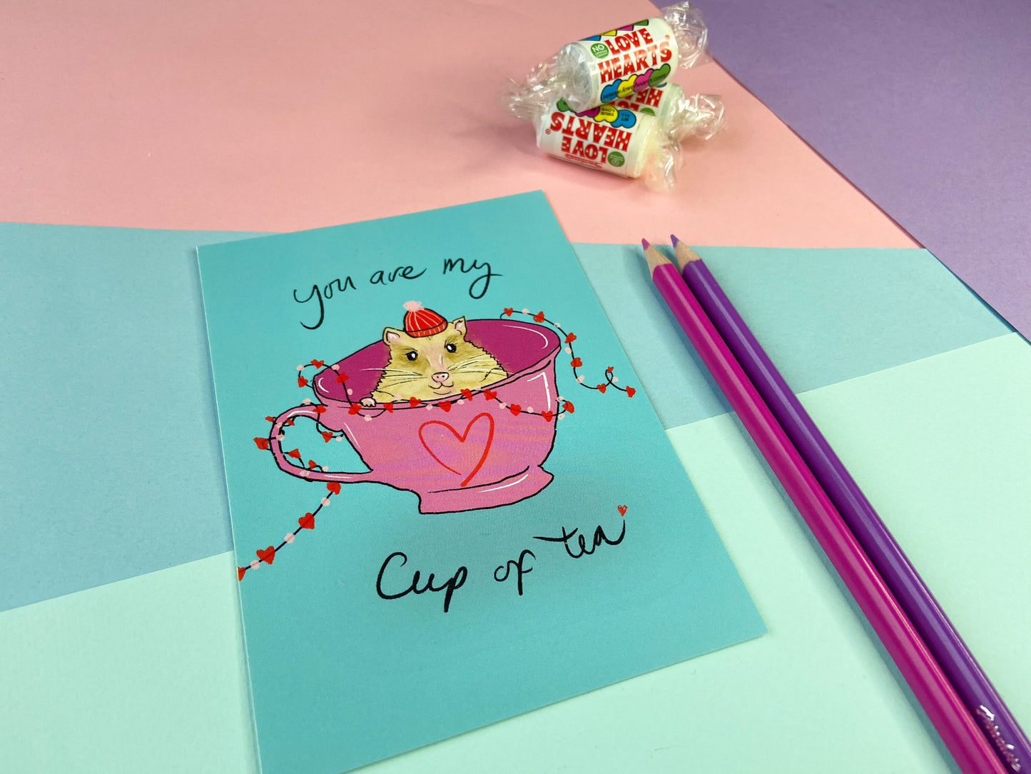 My Cup of Tea Postcard, Hamster Teacup
