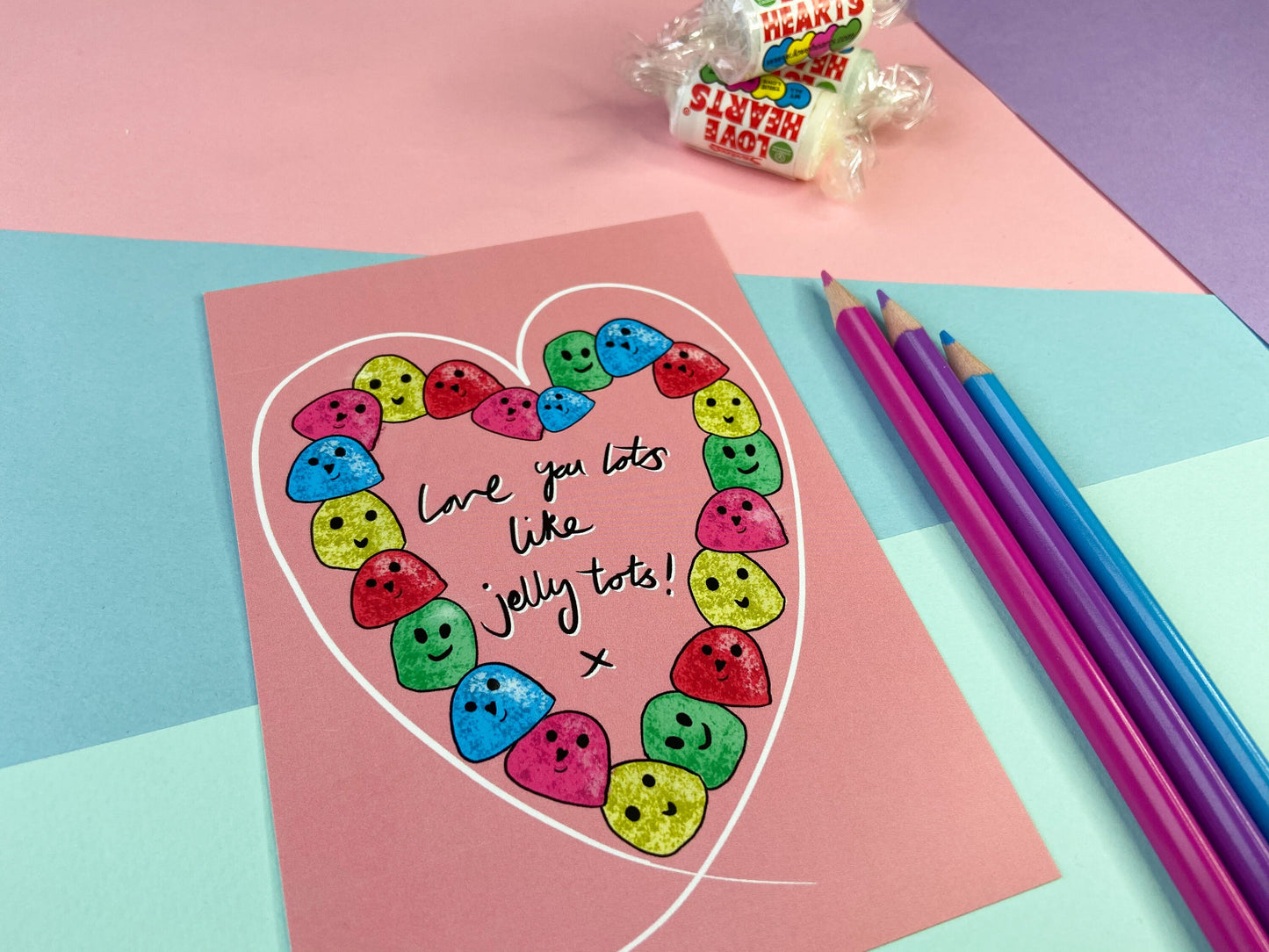 Love You lots Like Jelly Tots Postcard