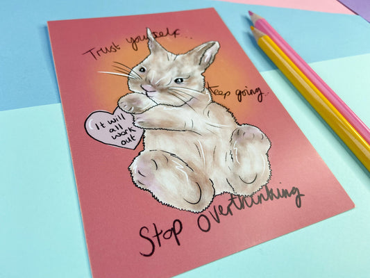 The Believe in you Bunny Postcard, Cute Motivational Quote